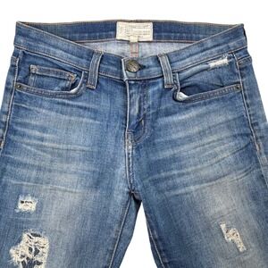 Current/Elliott Distressed Skinny Jeans Womens Size 25 Blue USA‎ Premium Denim